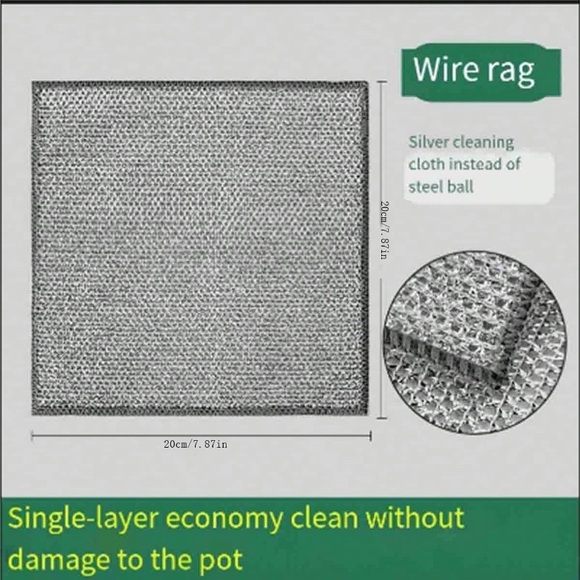 Double Layer Non-Stick Cleaning & Removing Oil Stains Stainless Steel Dish Cloth - Picture 12 of 16